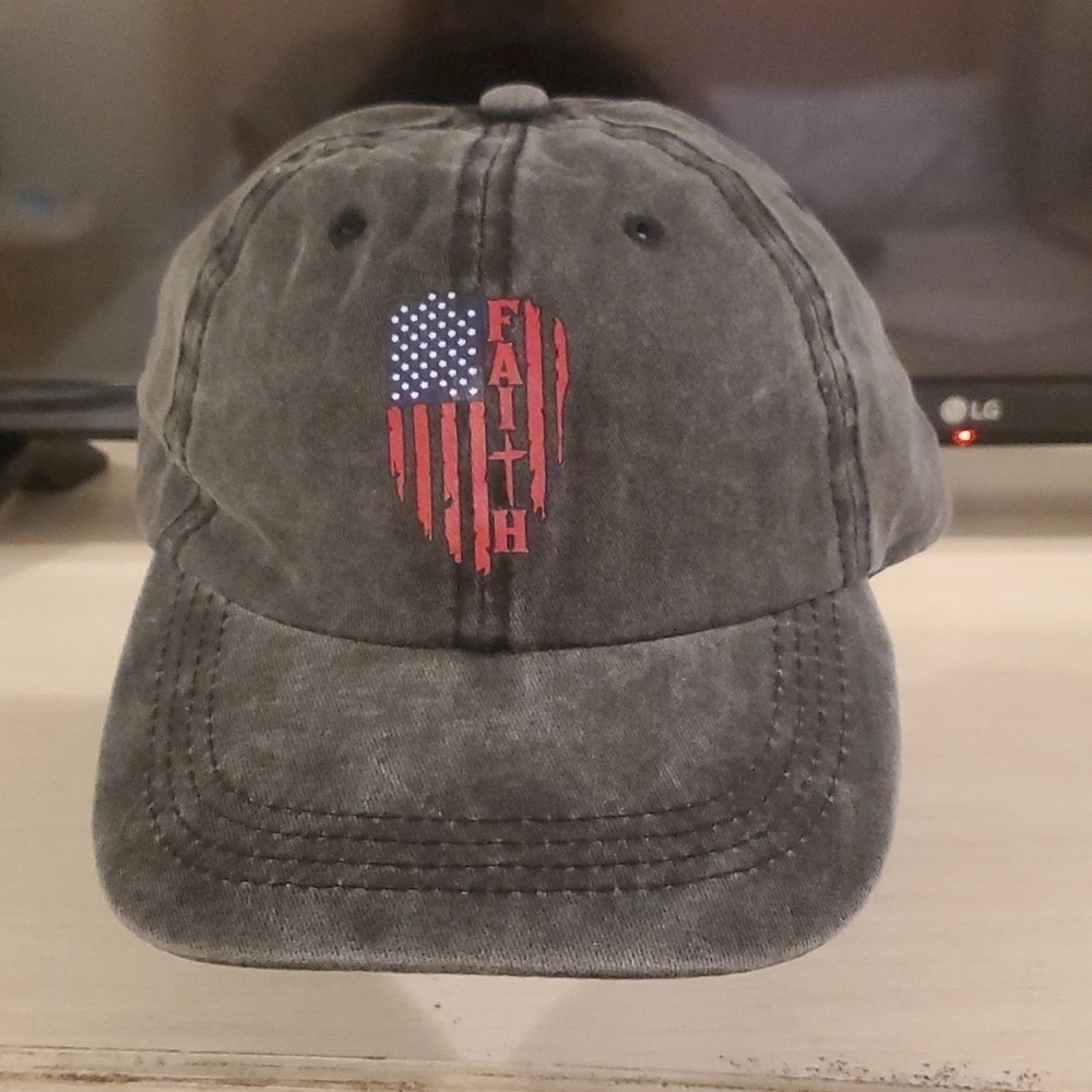 FAITH Distressed Adjustable Hat - Picture 1 of 3